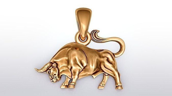 Stier Anhänger Gold Juwel Schmuck Halskette Tierkreis astrologisch Zeichen Symbol Medaillon Silber Horoskop bool Tauro Tier kulf 3d print model - Mito3D