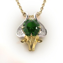 taurus zodiac sign pendant emerald 003-05 necklace 3d printable gold jewelry symbol silver platinum jewellery jewel love model astrology gem fashion pendants 3d print model - Mito3D