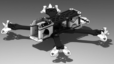 cucchiai fonte v02 v3 3d stampato parti fpv Stampa tpu sourceone drone elicottero telecamera supporto quadricottero uav robot passatempo Fai 3d print model - Mito3D