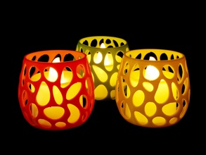 çay ışık kulp destek voronoi mum dekoratif sanat iç tealight tasarım parlak ev eşyaları dekor 3d print model - Mito3D