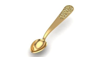 tè cucchiaio oro spoon argento 3d stampa file stl modello stampante personalizzato stampabile stampato gioielleria modellazione casa cucina cenare 3d print model - Mito3D