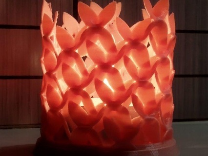 bougie chauffe plat fleuri titulaire soutien lumière atmosphère décor fleur complexe détaillé 3dprinted maison 3d print model - Mito3D