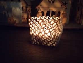tealight holder crumpled hexagon pattern atmospheric candle decor atmosphere intricate detailed 3dprinted house interior general living room 3d print model - Mito3D