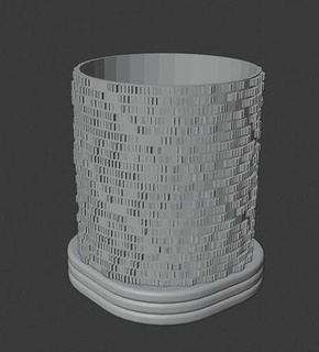 bougie chauffe plat titulaire soutien pixel like texture décor atmosphère complexe détaillé 3dprinted maison intérieur vivant chambre 3d print model - Mito3D
