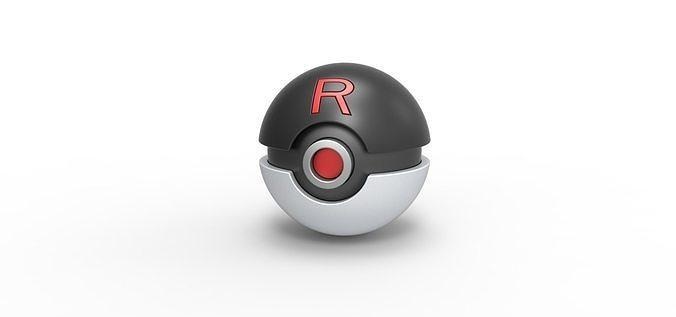 team rocket ball pokeball pokemon concept container anime toy print printable teamrocketball teamrocket hobby diy 3d print model - Mito3D