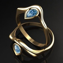 lágrima soltar anillo Pera 2gram ligero 2 gramo plata oro imprimible joyería joya elegante sencillo bisel clayoo orgánico suave anillos 3d print model - Mito3D