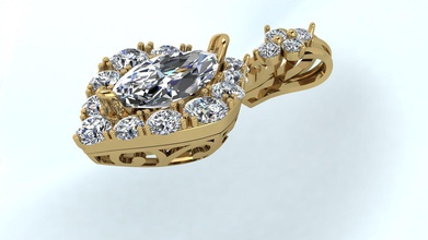 tear pendant diamond jewelry marquise nice beauty pendants 3d print model - Mito3D