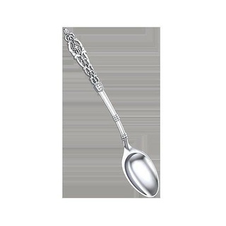 teaspoon floral ornament cross silver spoon cow children kids jewelry sterling jewel gift printable flora religion 3d print model - Mito3D