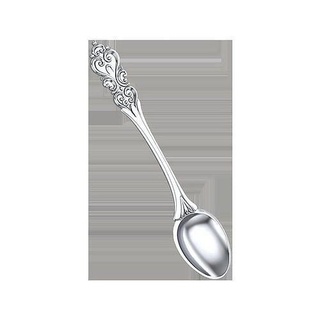 teaspoon floral ornament silver spoon cow children kids jewelry sterling jewel gift printable flora 3d print model - Mito3D