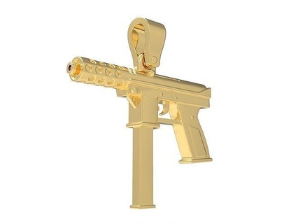 tec-9 pistol pendant jewelry gold silver jewel tec9 tec 9 military weapon printable jewellery pendent coulomb ammo necklace gun nra bullet pendants 3d print model - Mito3D