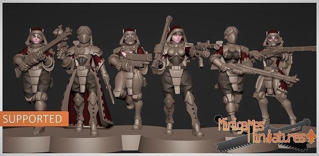 tech priestess rangers anime figurines wh wh40k skitarii warhammer eldar tau necron ork sob sister battle space marine games toys board 3d print model - Mito3D