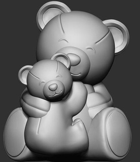 teddy bear cub decoration modeling art kids teddy print cute beautiful zbrush 3d collection bears kit decoration environment illustration show figure character sculptures  3d print model - Mito3D