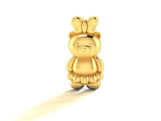 teddy bear pendant-1028 gold jewelry printable wedding engagement pendants jewel sterling silver shining tad pendant necklace charms 3d print model - Mito3D