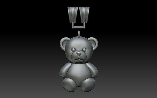 teddy bear pendant jewelry pendants animals printable gold silver toy cute character cartoon kid mammal child 3d print model - Mito3D