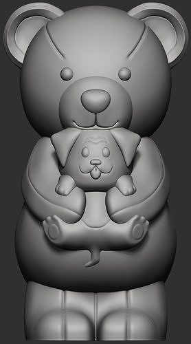 Urso pelúcia cachorro decoração modelagem arte crianças impressão fofa lindo zbrush 3d coleção ursos kit Ambiente personagem animal esculturas figura imagem 3D print model - Mito3D