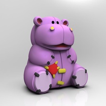 osito peluche hipopótamo juguete jugar niño muñeca suave animal oso patio recreo marioneta pardo naturaleza bebé juegos juguetes 3d print model - Mito3D