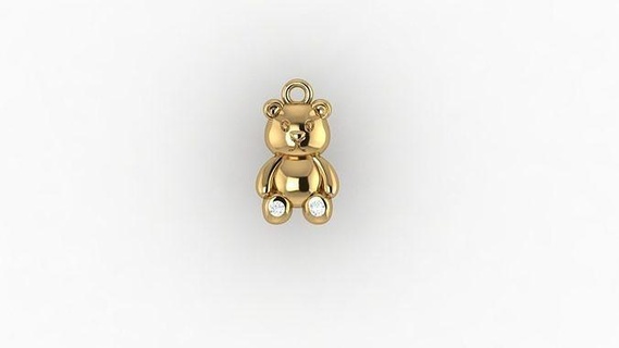 nounours pendentif brillant or bijoux réflexion luxe l'amour argent éclat gemme bijou réfraction pendentifs 3d print model - Mito3D