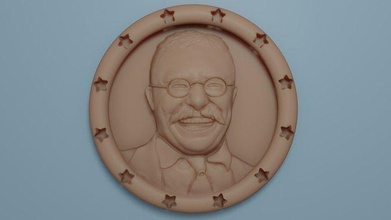teddy roosevelt art teddy roosevelt president usa america bully american artcam router relief bas coin engraving wood carveco cam cnc sculptures cnc router