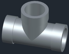 tee pipe maison té la le conduit tube de l'industrie technologie vidange trou plomberie 3d d'autres 3d print model - Mito3D