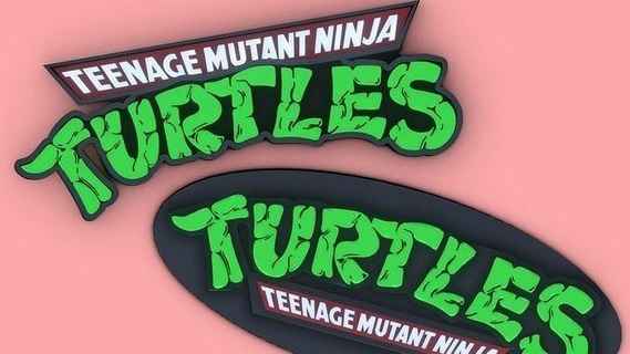 adolescent mutant ninja tortues 1987 logo imprimable tmnt 80s art panneaux logos 3d print model - Mito3D