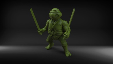 ergen mutant ninja kaplumbağalar heykel sanat oyuncak tmnt kaplumbağa oyun arkadaşları çocukluk leonardo leo heykeller 3d print model - Mito3D