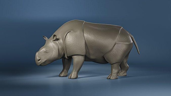 téléocères aepysome mammifère faune animal disparu fossile rhinocéros nature pliocène sculpture animaux statue science 3d print model - Mito3D