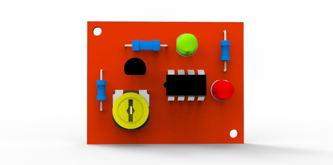 temperatura sensor circuito eletrônicos borda op amplificador conduziu circuitos 741 ic resistência lm35 temp passatempo faça 3D print model - Mito3D