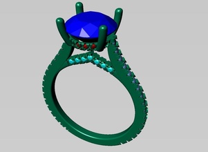 template design 3d ring jewelry diamondring printable diamond 3dmodel 3dring rings 3d print model - Mito3D