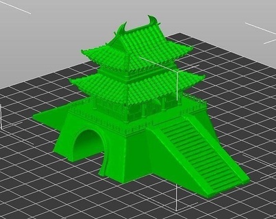 temple asian latin building dedicated architecture architectural exterior house city accessories 3d print model - Mito3D