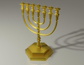 templo menorá licuadora 3d impresión jerusalén judío oro hanukkah ligero imprimible barato santuario hebreo casa decoración 3d print model - Mito3D