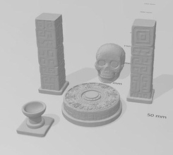 temple ruins ttrpg miniatures dnd figurines tabletop rpg games toys fantasy 3dprinting miniature dndminiature 3dprint printable jungle skull game accessories 3d print model - Mito3D