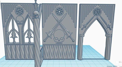 templo épées 3dprint jeu plateau guerre w40k fantaisie rôle mise scène crânes modulaire jeux jouets planche marteau 3d print model - Mito3D