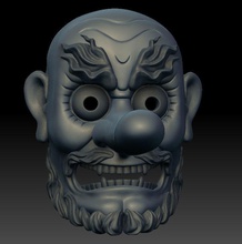 tengu masque 3d impression japonais mascara créatures halloween visage japon sculpture tête imprimable horreur art crâne jeux jouets 3d print model - Mito3D