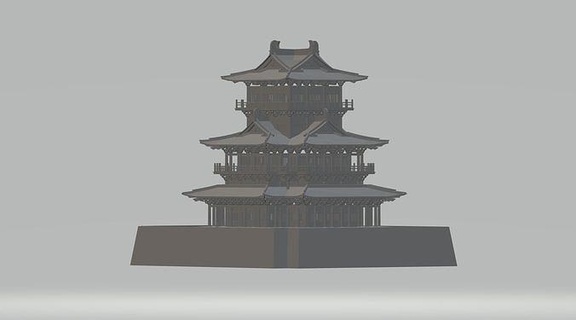 tengwang Pavillon undmark Chinesisch architektonisch uralt orientalisch Orient China historisch Siheyuan verboten Stadt Peking Tiananmen Ingenieurwesen Kunst Skulpturen 3d print model - Mito3D