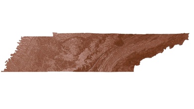 tennessee relief-Karte Kunst Amerika united national Geographie Zustand region die Erleichterung Karte 3d Drucker andere usa Welt uns 3d print model - Mito3D