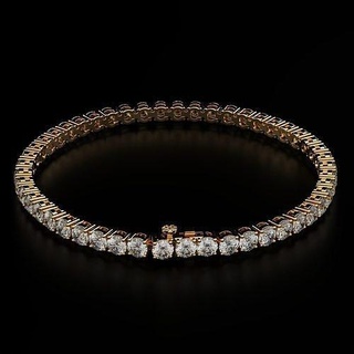 tennic braclet round gem 4 5mm jewelry bracelet silver diamond printable gold jewellery jewel bracelets 3d print model - Mito3D