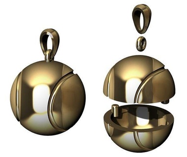 tennis Balle creux pendentif raquette bola sport pingente plage bijoux pendentifs 3d print model - Mito3D