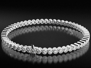tennis braccialetto diamanti 2 5mm668 3dprinted design moda oro d'oro gioiello gioielleria stampa stampabile prototipazione argento anelli braccialetti 3d print model - Mito3D
