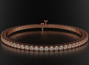 tennis bracelet diamants 558 3dprinted conception mode or d'or bijou bijoux impression imprimable prototypage argent bracelets 3d print model - Mito3D