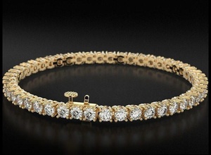 tennis bracelet fille diamants 3 5 mm 714 3dprinted conception mode or d'or bijou bijoux impression imprimable prototypage argent bracelets 3d print model - Mito3D