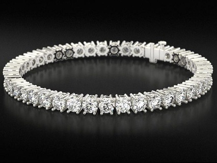 tennis bracelet fille diamants 4 5mm 775 3dprinted conception mode or d'or bijou bijoux impression imprimable prototypage argent bracelets 3d print model - Mito3D