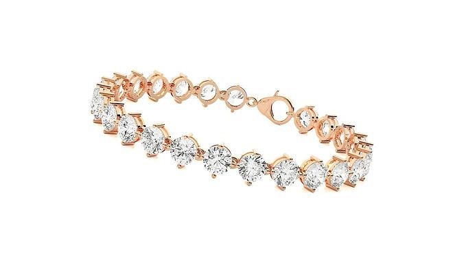 tennis bracelet haute bijoux 3dm stl rend détails chaîne lourd unisexe diamant imprimable bijou mariage luxe bracelets cubain italien 3D print model - Mito3D