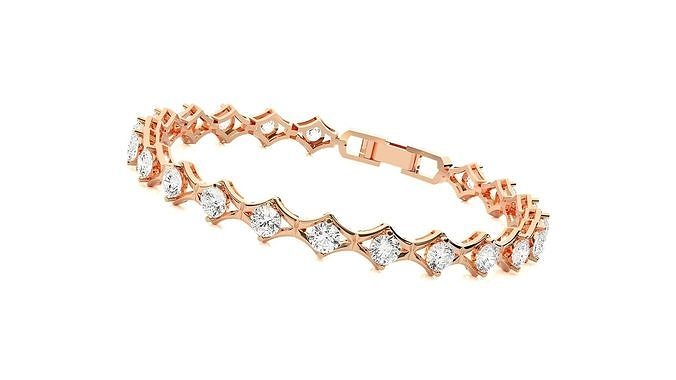 tennis bracelet haute bijoux diamant 3dm stl rend chaîne lourd unisexe imprimable bijou mariage luxe bracelets cubain italien 3D print model - Mito3D