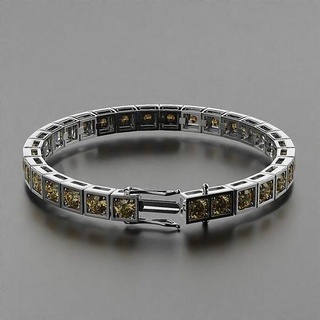 tennis bracelet rond 5mm bijoux or argent diamant gemme bijou bracelets 3dmodel goujat blanc rhinocéros 3d print model - Mito3D
