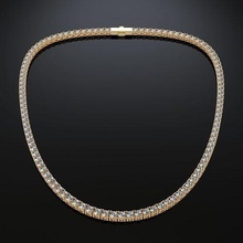 tennis chain 4mm gold necklace chainlink sterling jewelry jewel printable necklaces bracelet braceletlink pendants diamond clasp snap link element echelon fastener 3d print model - Mito3D
