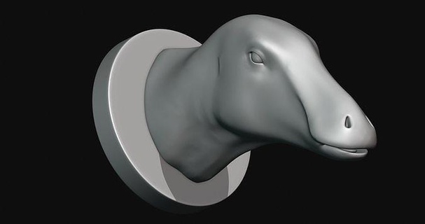 tenontossauro cabeça 3d modelo imprimível impressão dinossauro arte esculturas 3d print model - Mito3D