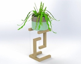 tenségrité plante supporter art accueil maison modèle architectural charme décor 3d print model - Mito3D