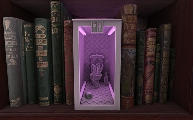 tentacle wc booknook day octopus tentacles monster gosth buster gosthbuster book nook shelf bookend bookshelf printable library scenic house furniture 3d print model - Mito3D