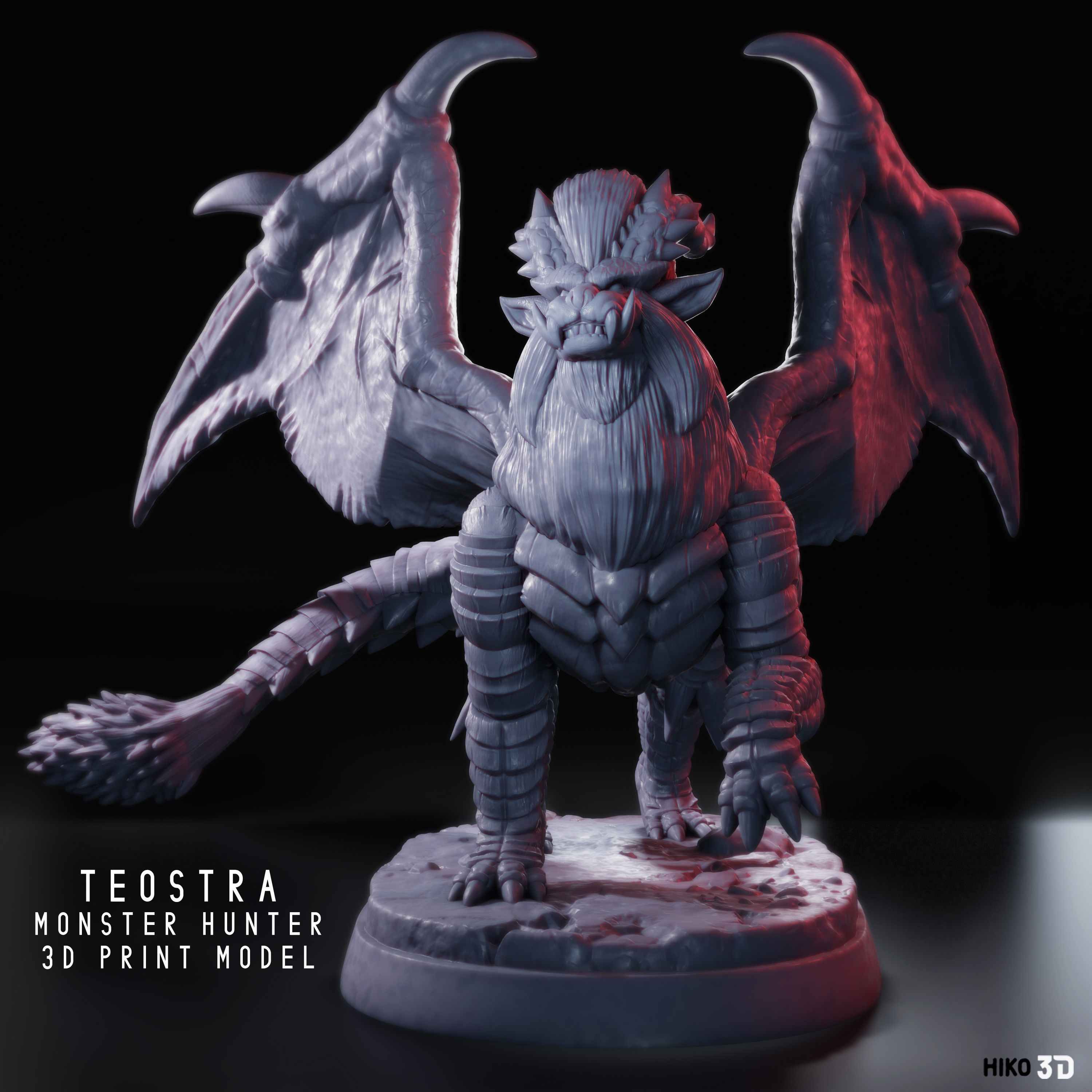 teostra mostro cacciatore 3d fan arte lunastra mostri capcom bestia animale collezione zinogre creatura scultura gioco mhw drago leone statua giocattolo fantasia immaginario sculture 3D print model - Mito3D