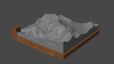 macinare Kangri montagna paesaggio vulcano terreno ambiente natura fotogrammetria elevazione dem scienza 3d print model - Mito3D